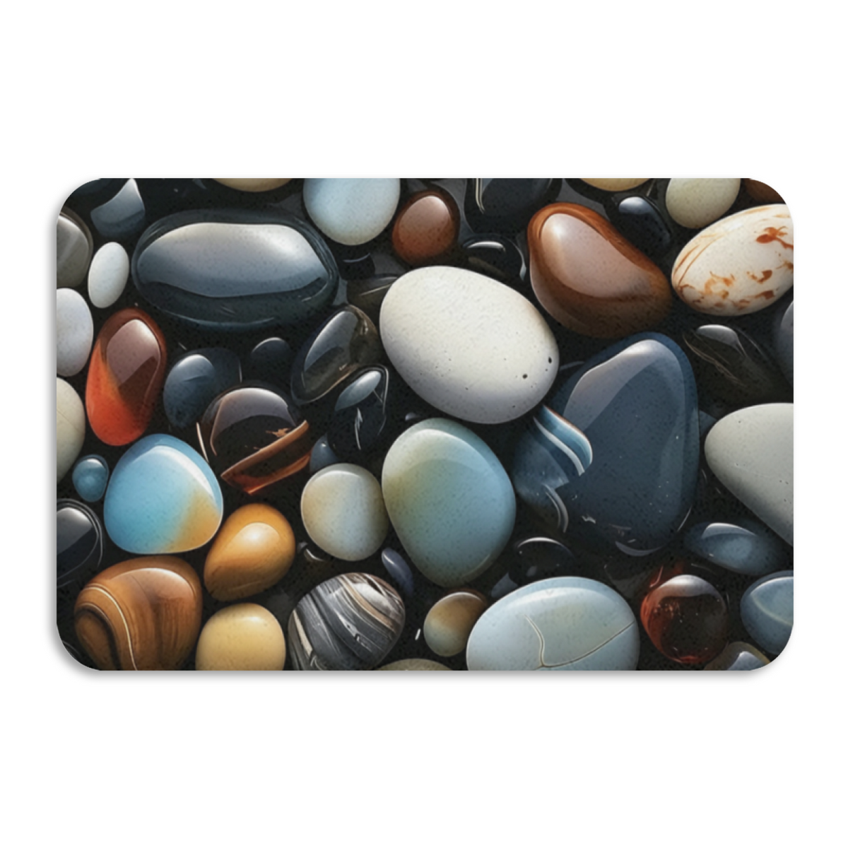 Colorful Pebble Diatomite Mat£üSimulation Colorful Pebble Diatomite Mat, Quick Dry Absorbent Non?Slip Bathroom Shower Doorway Floor Rug