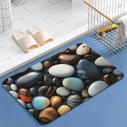 Colorful Pebble Diatomite Mat£üSimulation Colorful Pebble Diatomite Mat, Quick Dry Absorbent Non?Slip Bathroom Shower Doorway Floor Rug