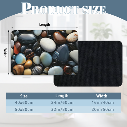 Colorful Pebble Diatomite Mat£üSimulation Colorful Pebble Diatomite Mat, Quick Dry Absorbent Non?Slip Bathroom Shower Doorway Floor Rug