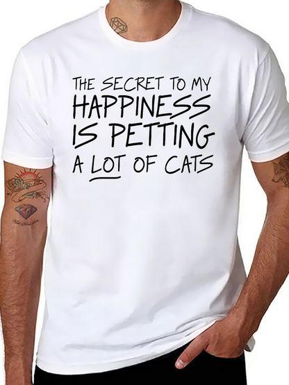 Secret To My Happiness Cat Petting Graphic Tee