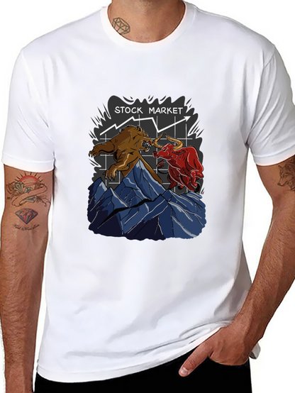 Stock Market Bull vs Bear Graphic Tee