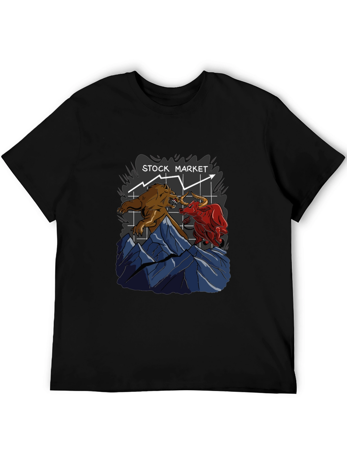 Stock Market Bull vs Bear Graphic Tee