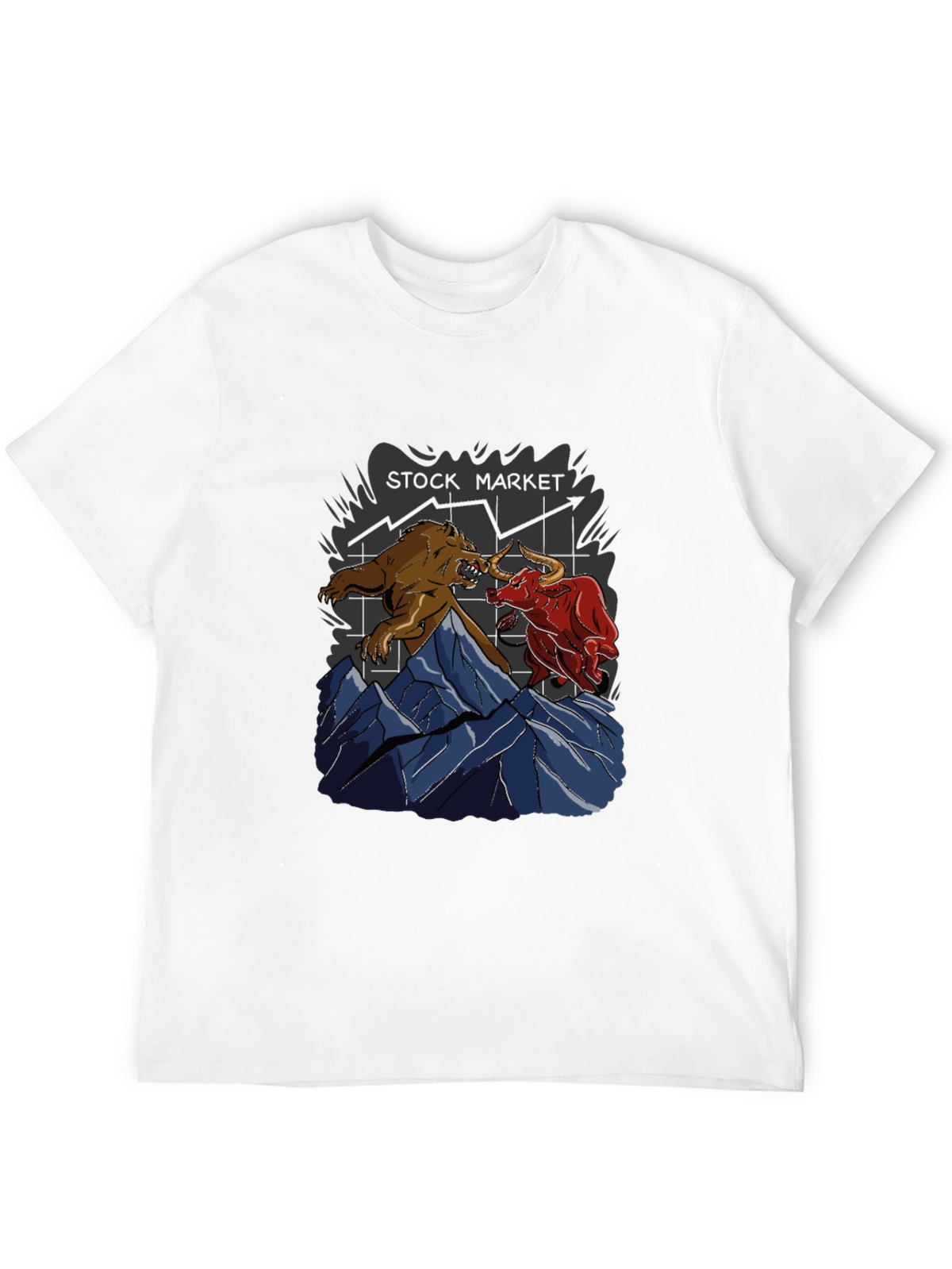 Stock Market Bull vs Bear Graphic Tee