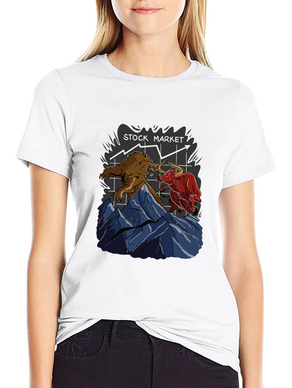 Stock Market Bull vs Bear Graphic Tee