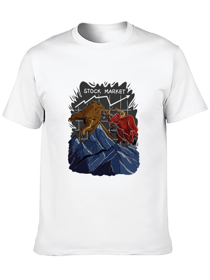 Stock Market Bull vs Bear Graphic Tee