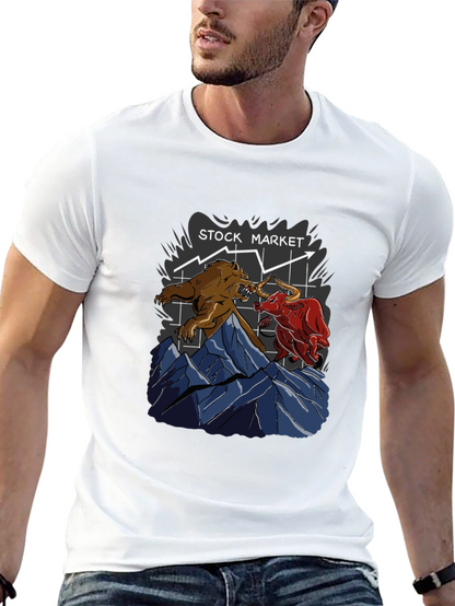 Stock Market Bull vs Bear Graphic Tee
