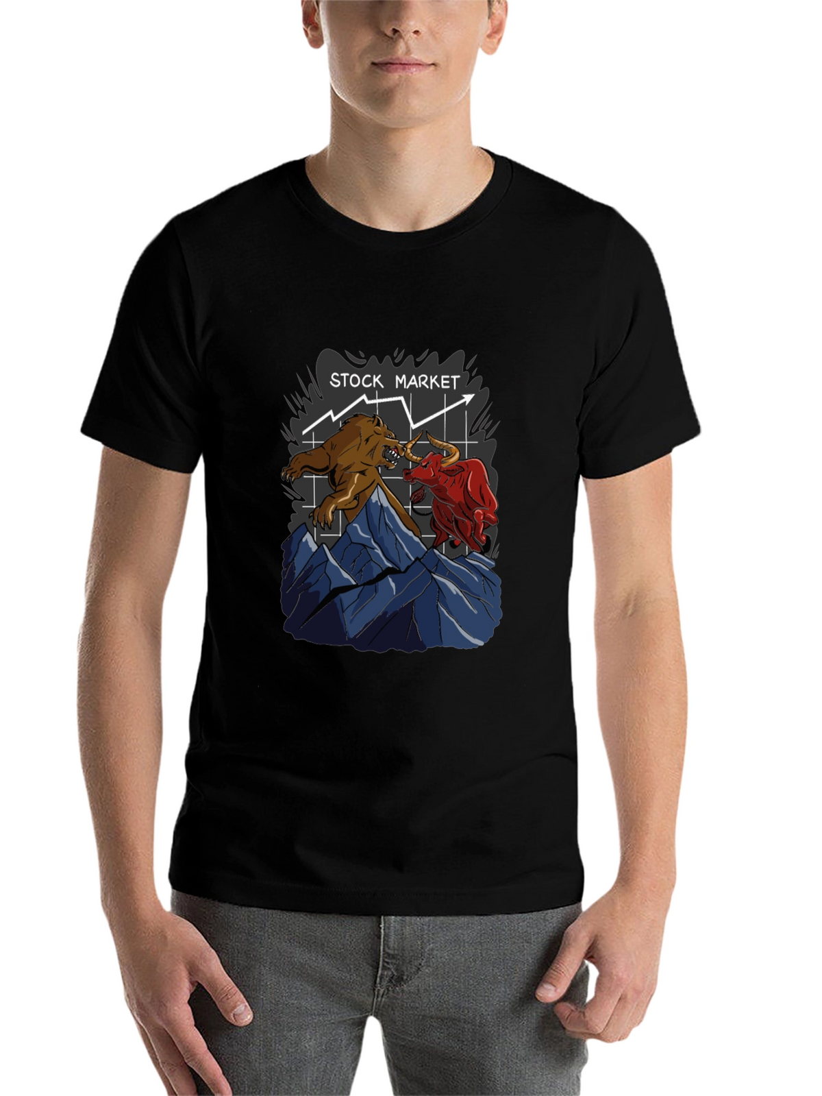 Stock Market Bull vs Bear Graphic Tee