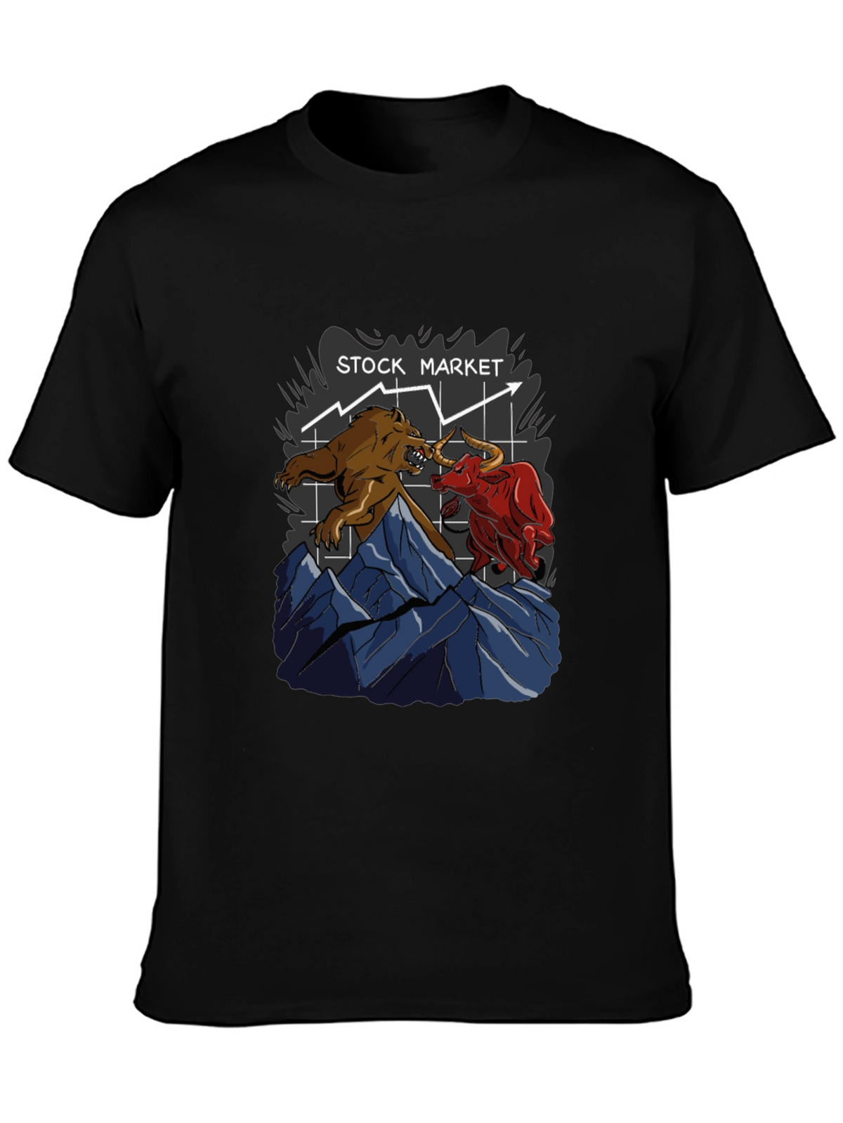 Stock Market Bull vs Bear Graphic Tee