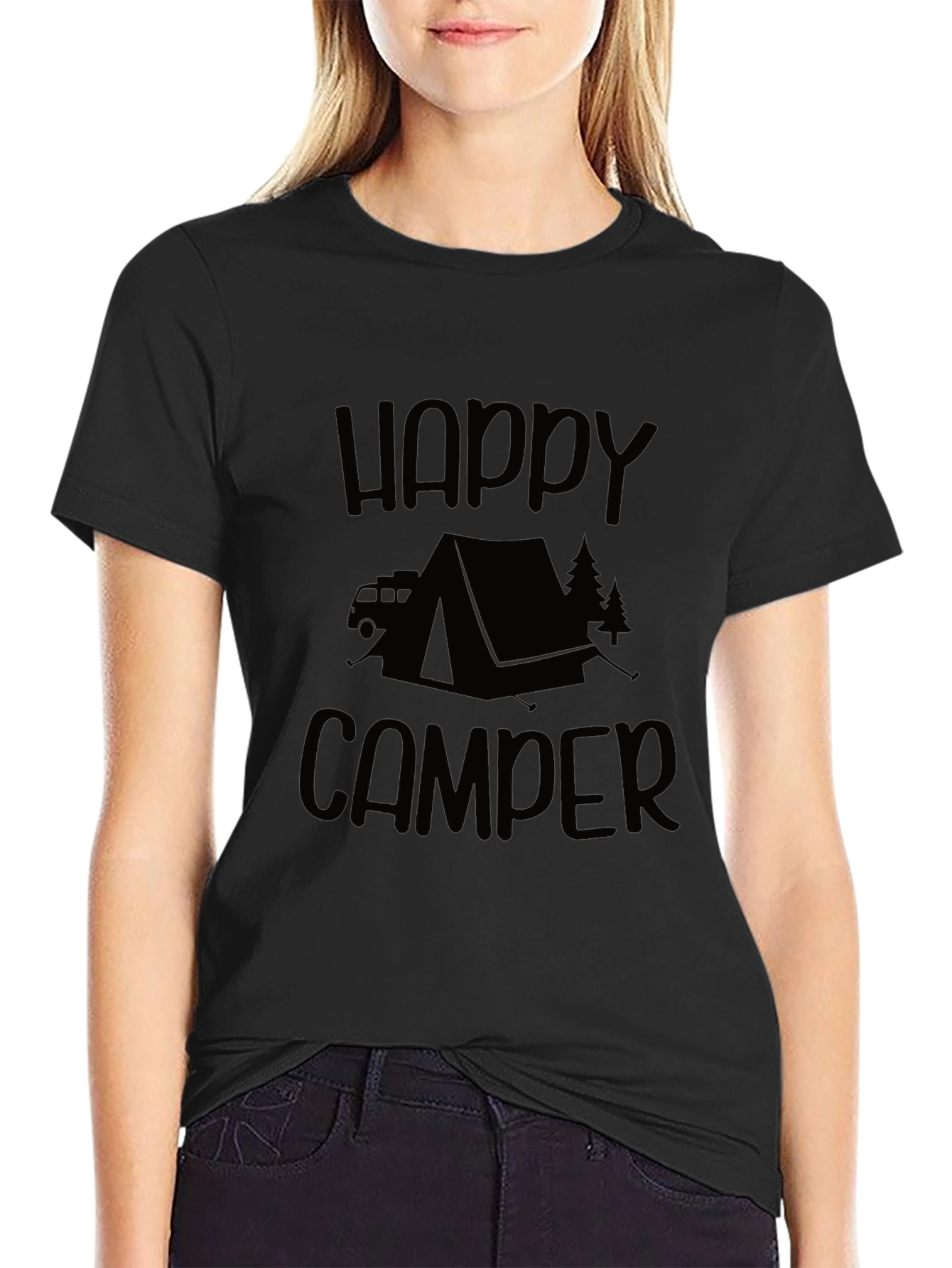 Happy Camper Graphic Tee - Camping Adventure Shirt