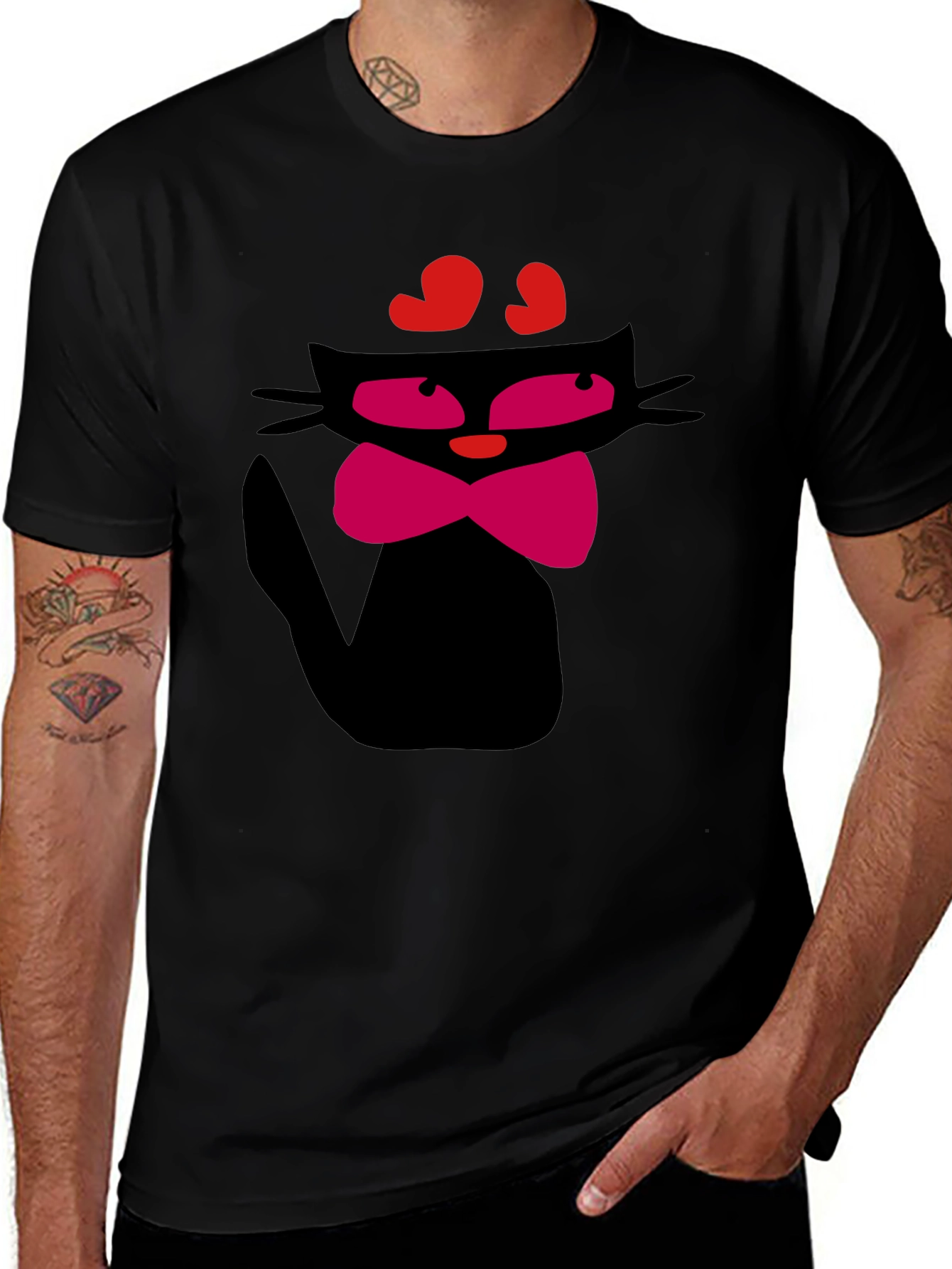 Cool Cat T-Shirt - Black Fun Design