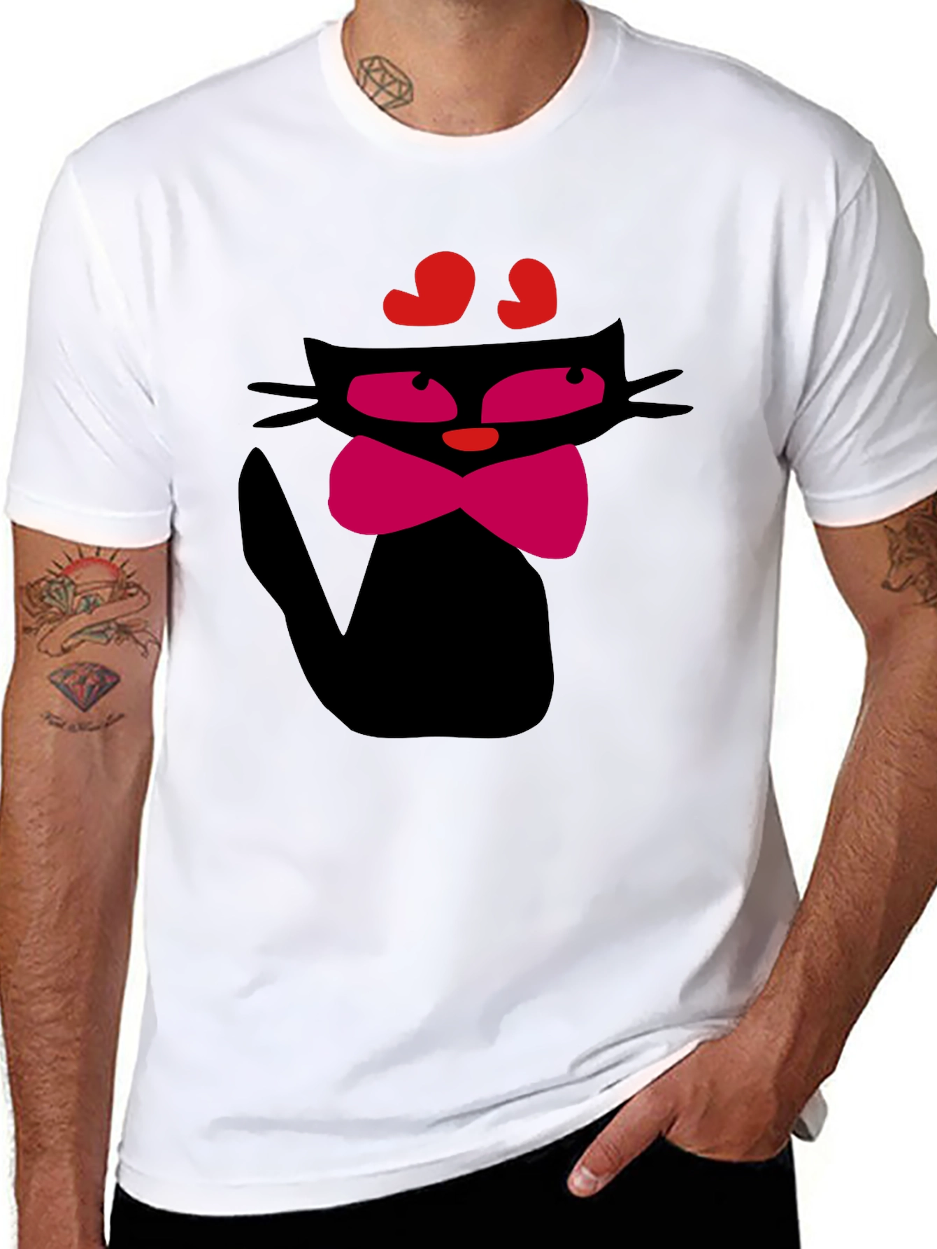 Cool Cat T-Shirt - Black Fun Design