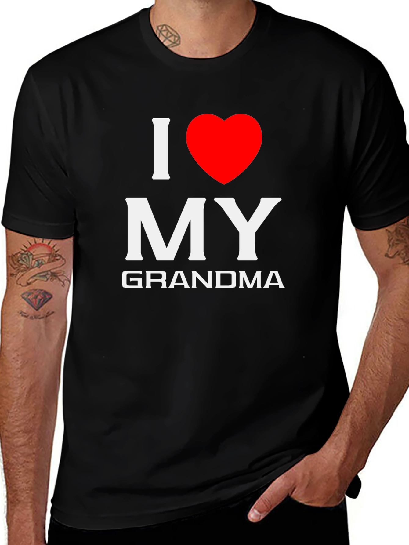 I Love My Grandma T-Shirt - Black