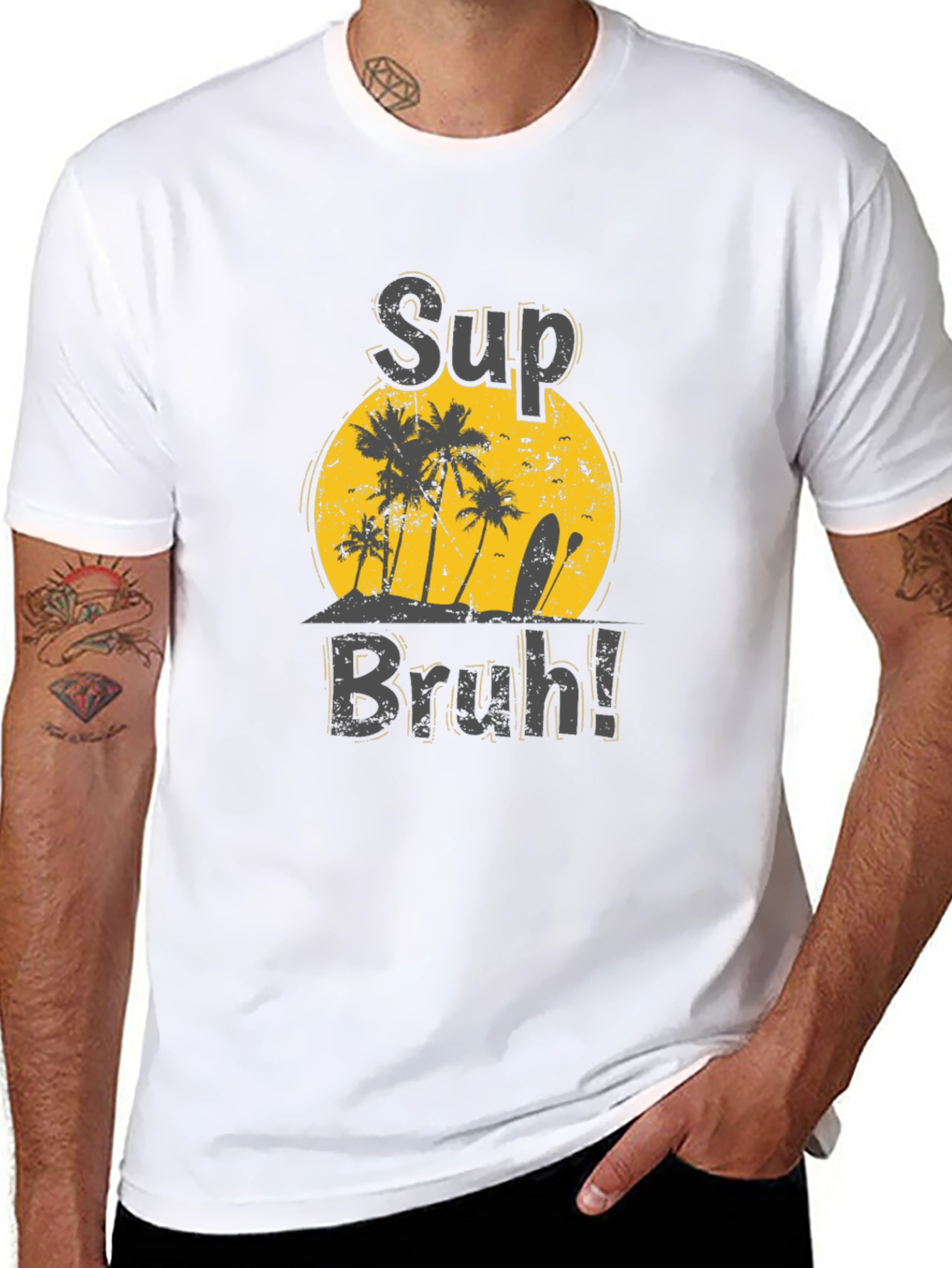 Sup Bruh! Tropical Beach Graphic Tee