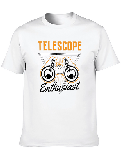 Telescope Enthusiast Graphic T-Shirt - Black