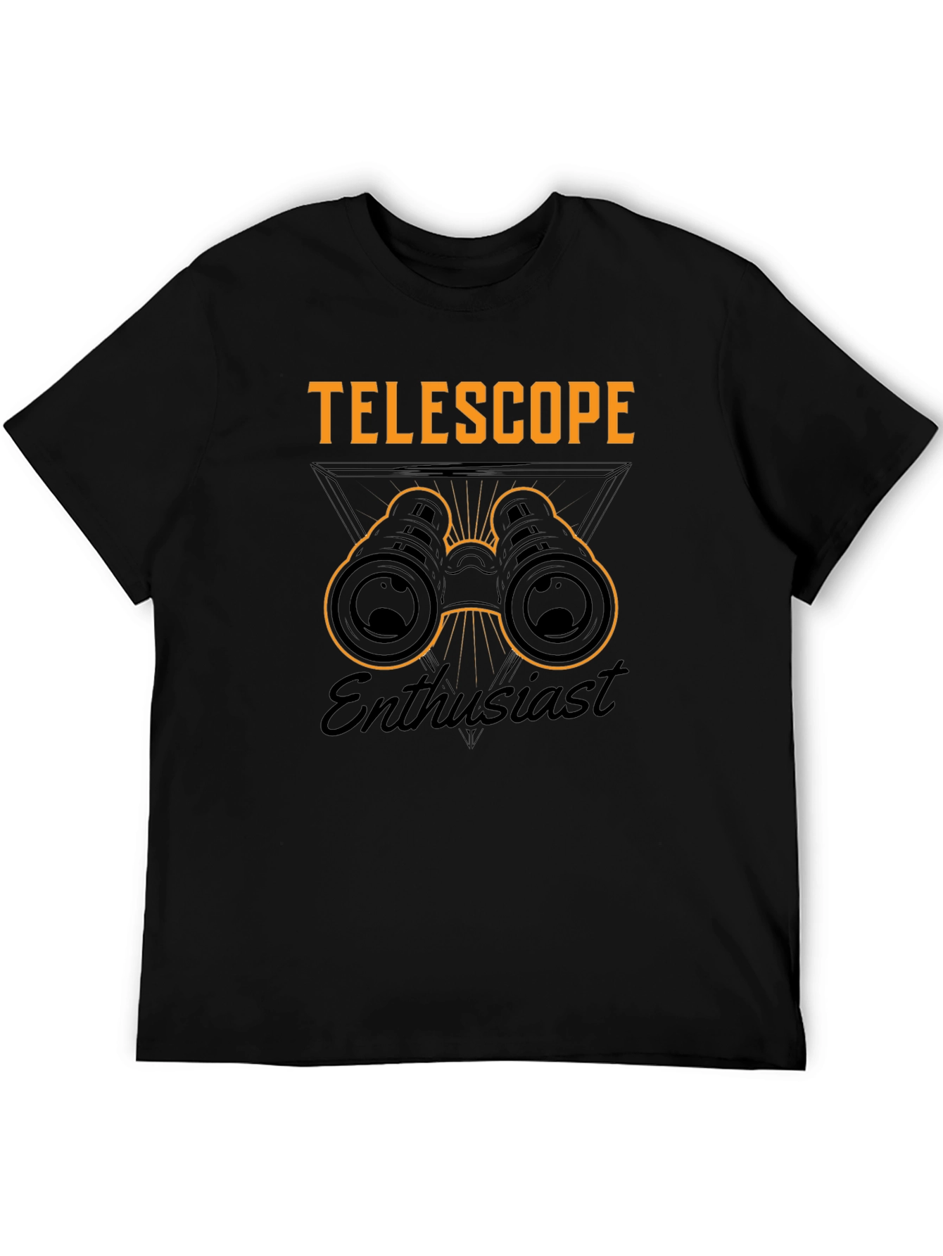 Telescope Enthusiast Graphic T-Shirt - Black