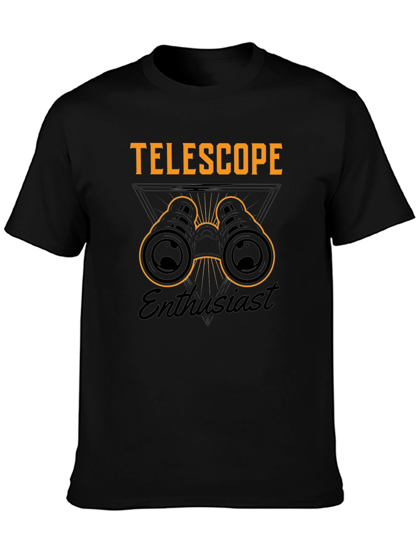Telescope Enthusiast Graphic T-Shirt - Black