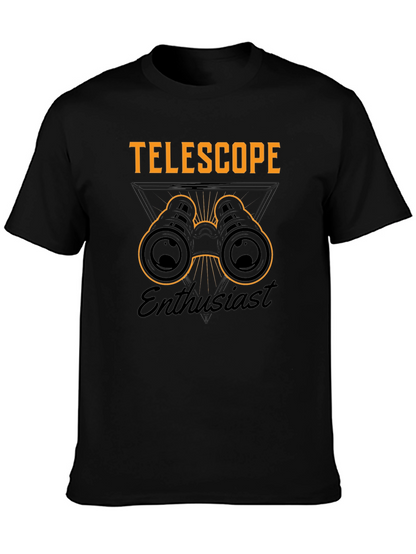 Telescope Enthusiast Graphic T-Shirt - Black