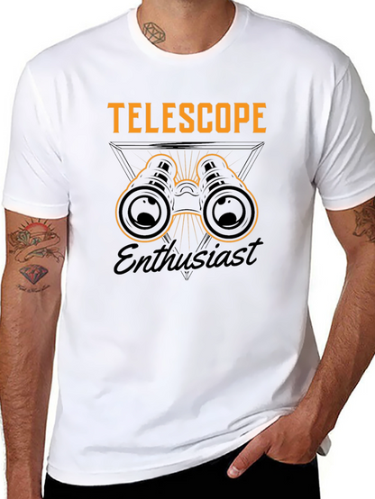 Telescope Enthusiast Graphic T-Shirt - Black