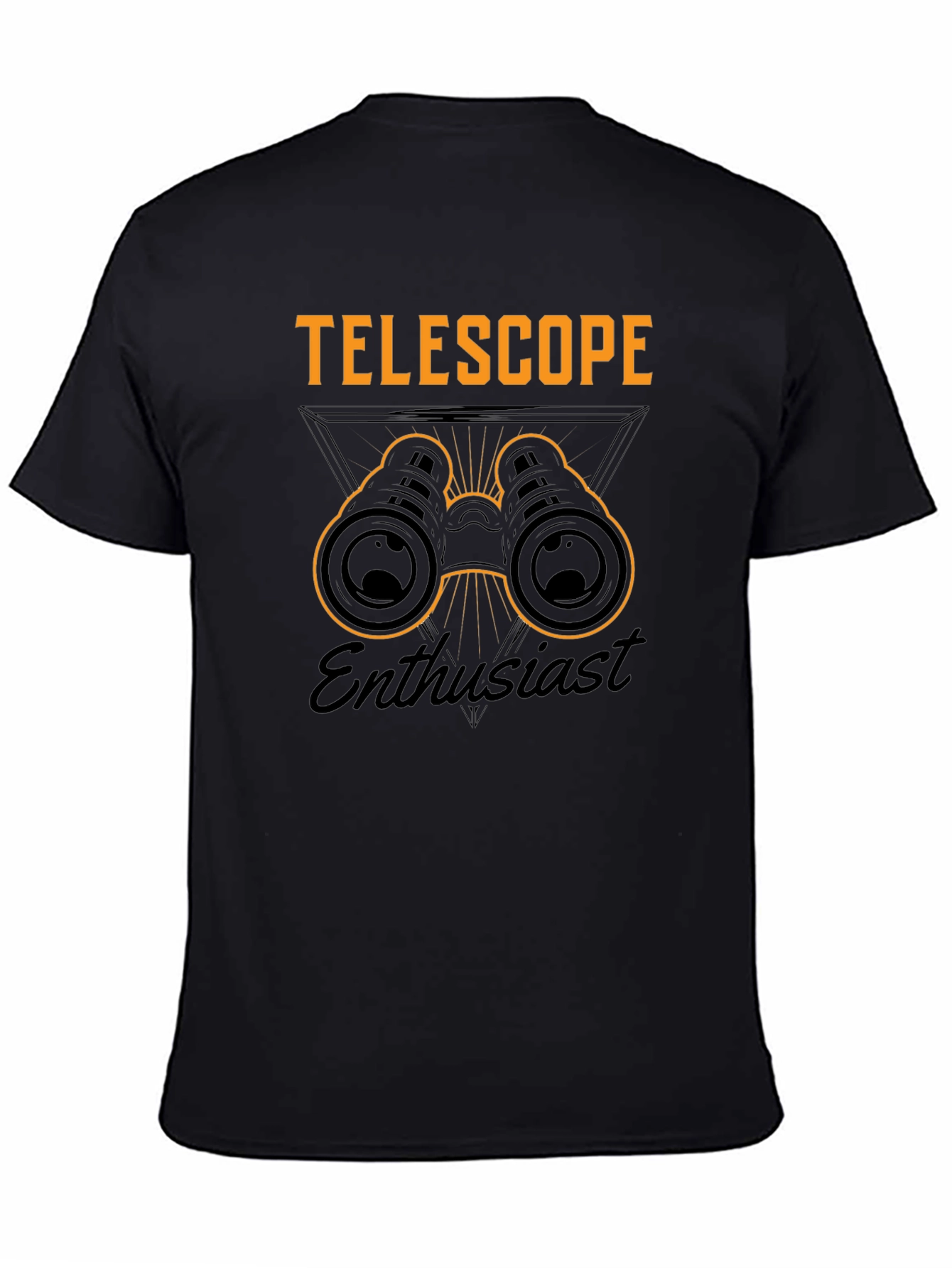 Telescope Enthusiast Graphic T-Shirt - Black