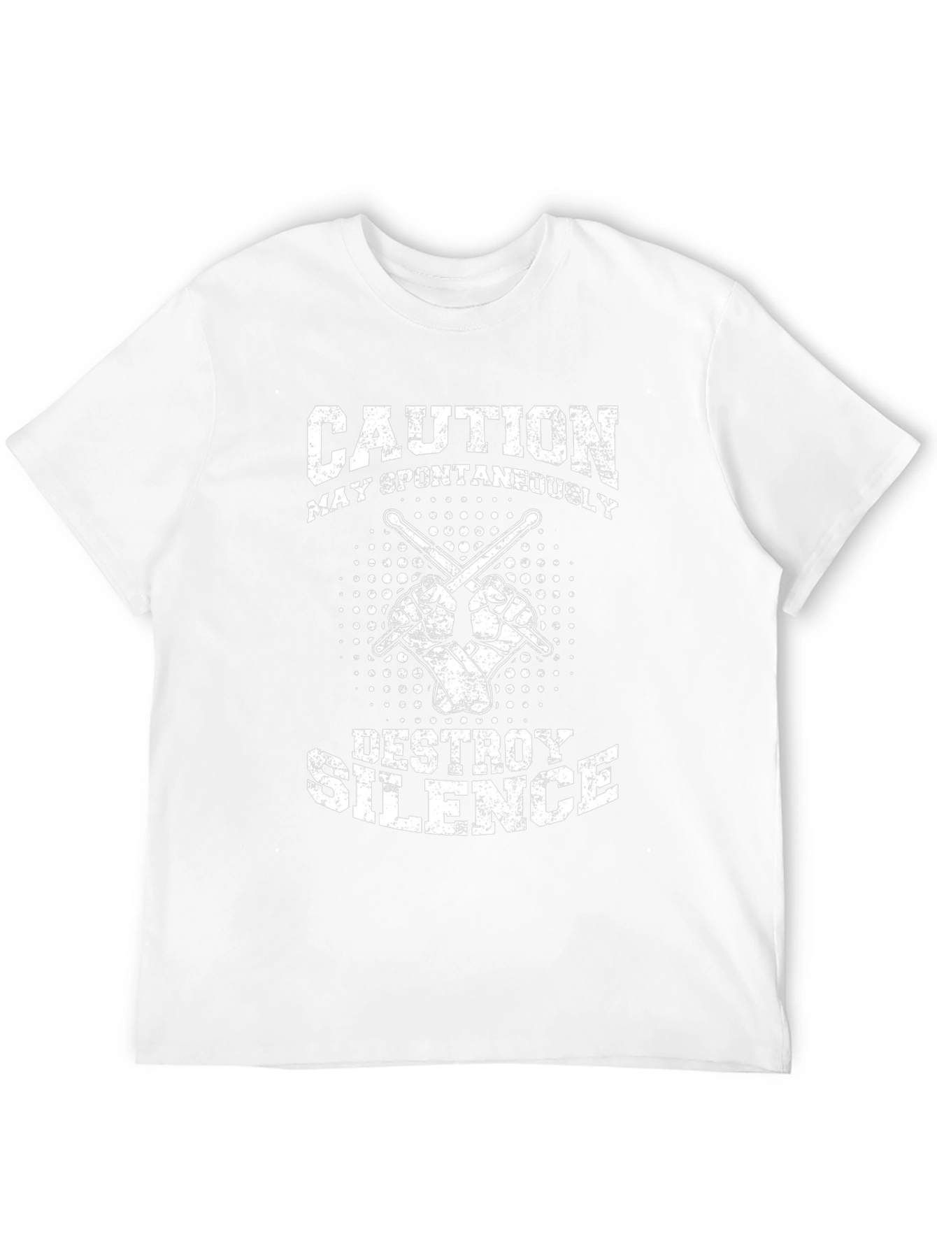 Caution May Spontaneously Destroy Silence Black T-Shirt