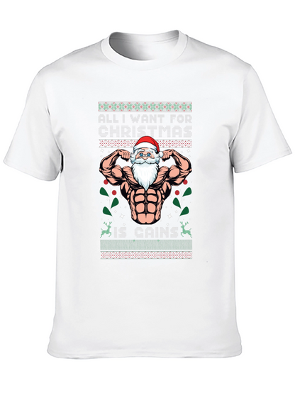 Funny Santa Gains Christmas T-Shirt