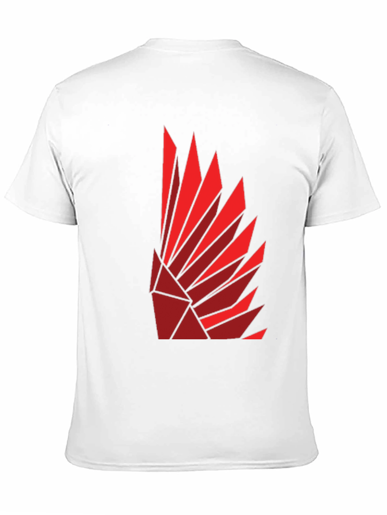 Geometric Feather Design Black T-Shirt