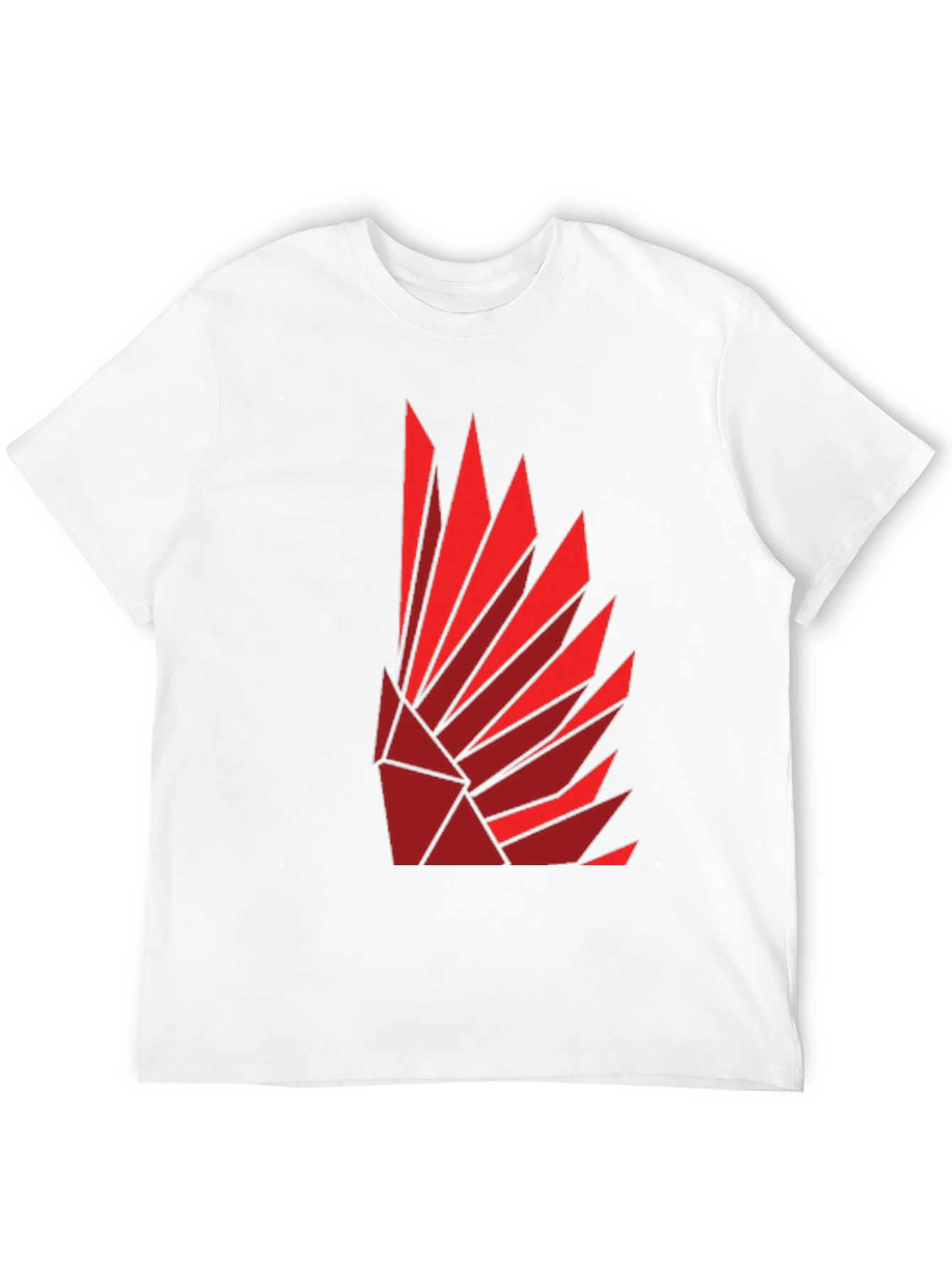 Geometric Feather Design Black T-Shirt