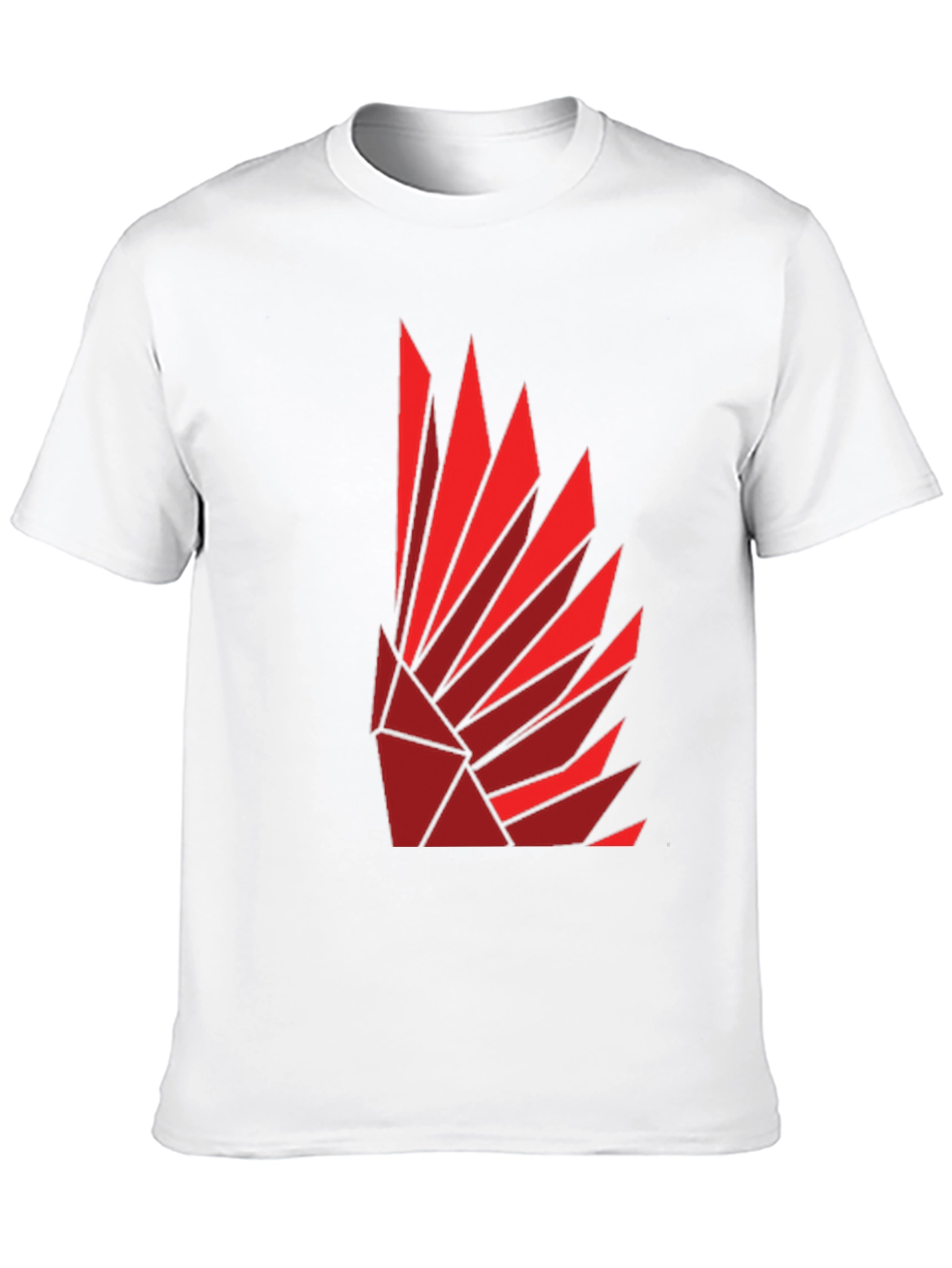 Geometric Feather Design Black T-Shirt