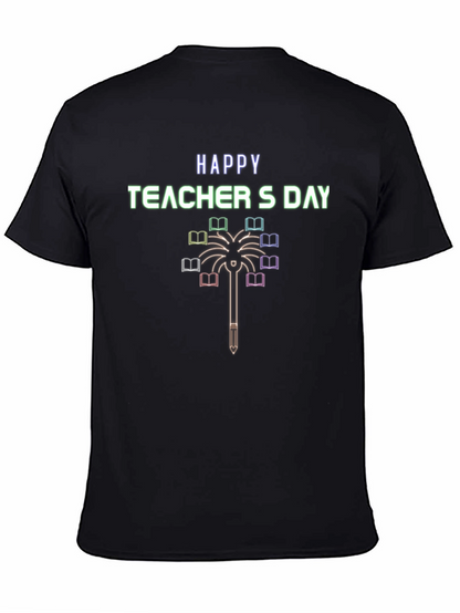 Happy Teachers Day Graphic Tee - Black