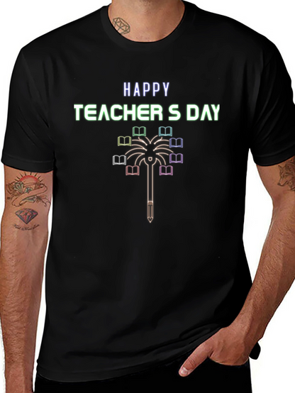 Happy Teachers Day Graphic Tee - Black