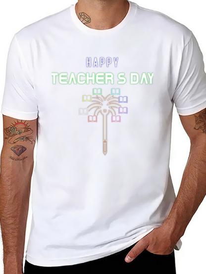 Happy Teachers Day Graphic Tee - Black