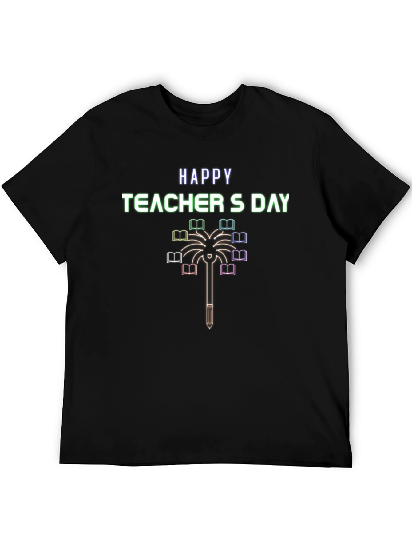 Happy Teachers Day Graphic Tee - Black