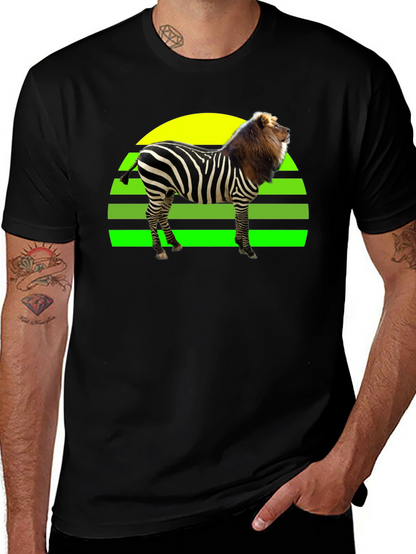Zebra Lion Hybrid T-Shirt - Unique Animal Design