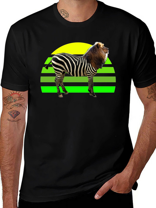 Zebra Lion Hybrid T-Shirt - Unique Animal Design