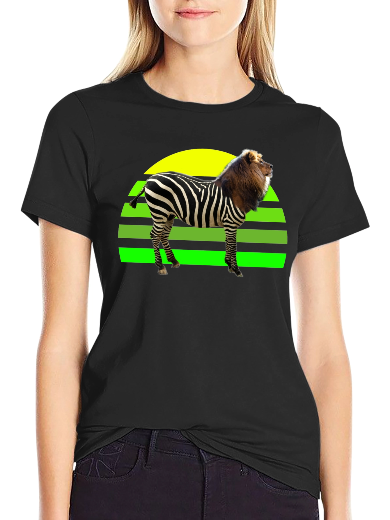 Zebra Lion Hybrid T-Shirt - Unique Animal Design