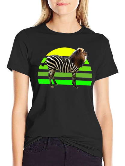 Zebra Lion Hybrid T-Shirt - Unique Animal Design