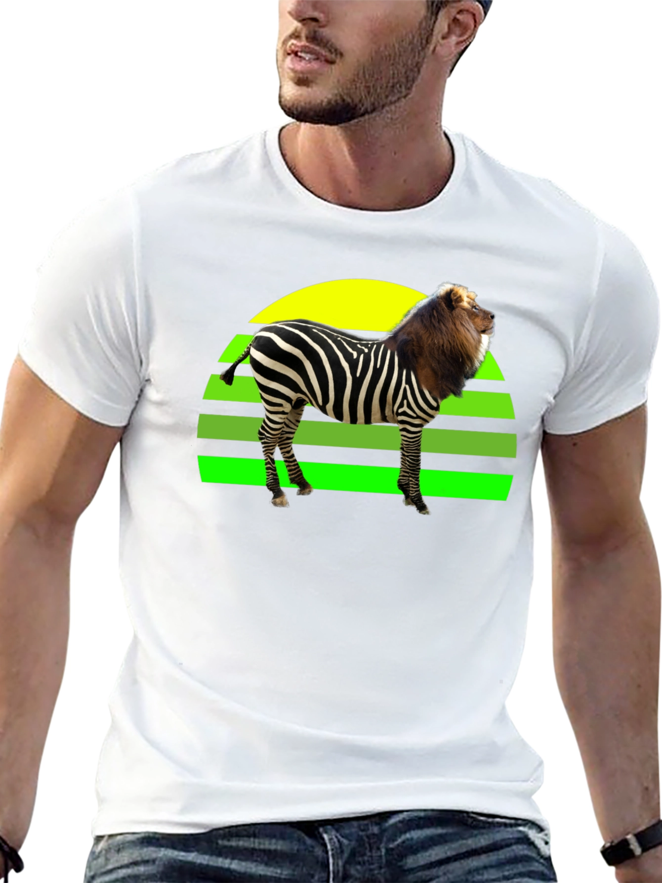 Zebra Lion Hybrid T-Shirt - Unique Animal Design