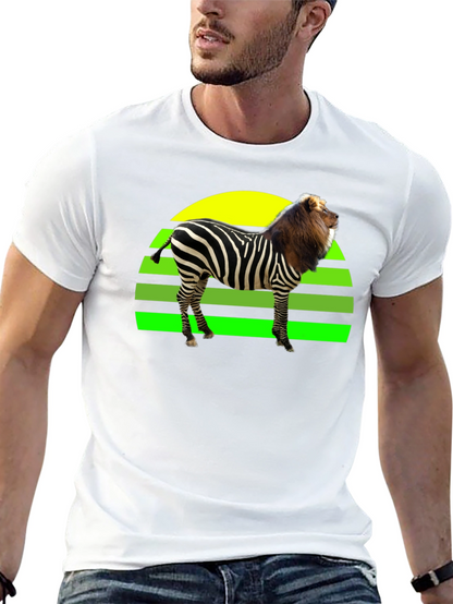 Zebra Lion Hybrid T-Shirt - Unique Animal Design