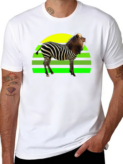 Zebra Lion Hybrid T-Shirt - Unique Animal Design