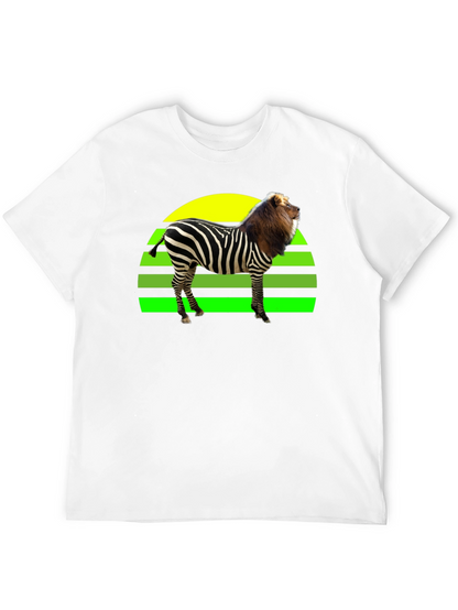 Zebra Lion Hybrid T-Shirt - Unique Animal Design