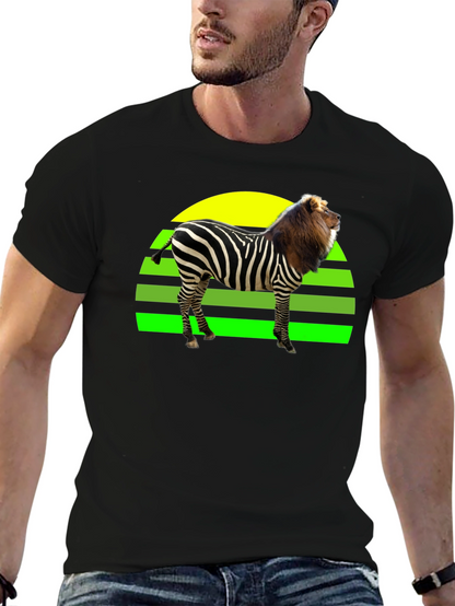 Zebra Lion Hybrid T-Shirt - Unique Animal Design