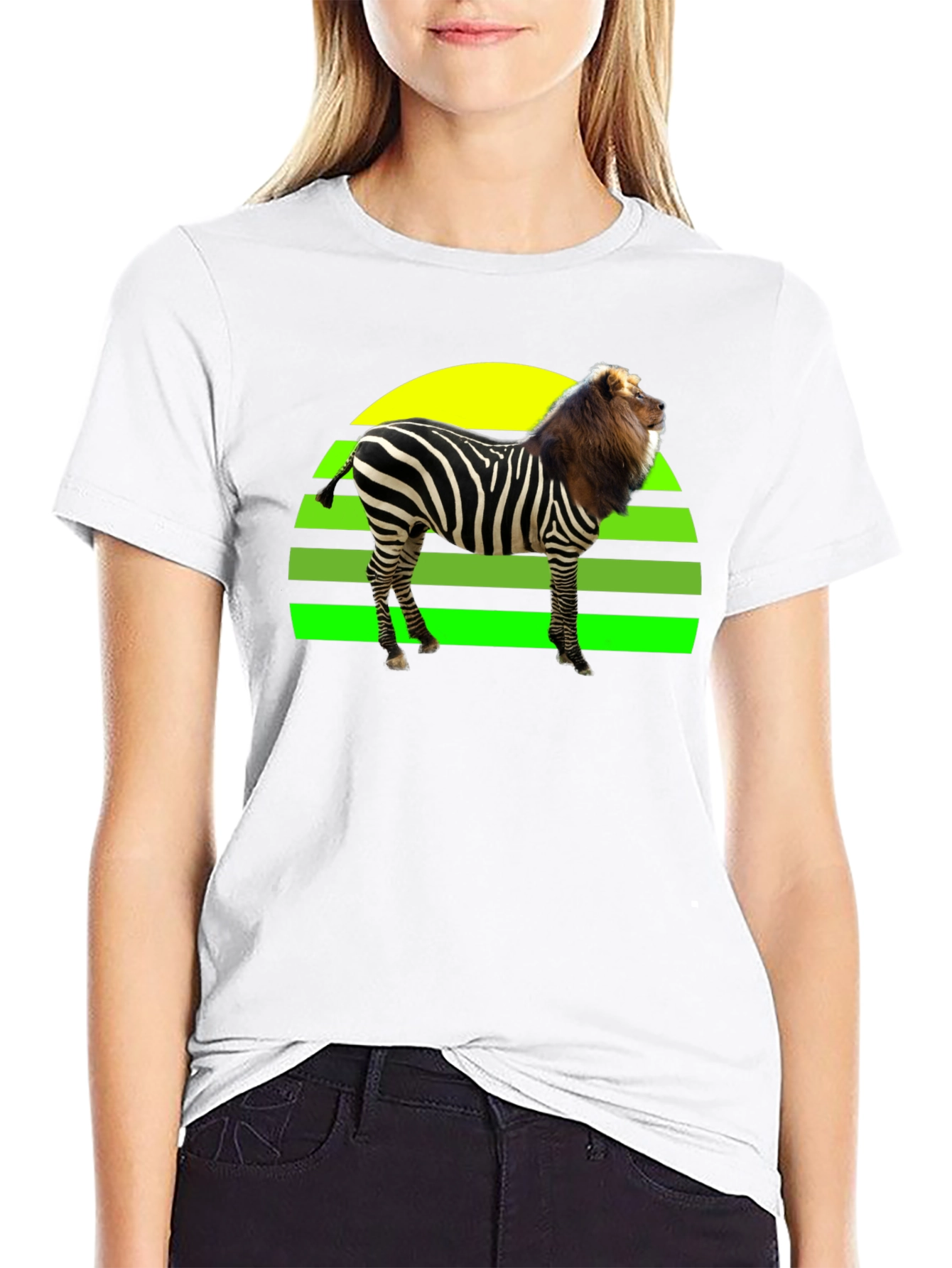 Zebra Lion Hybrid T-Shirt - Unique Animal Design