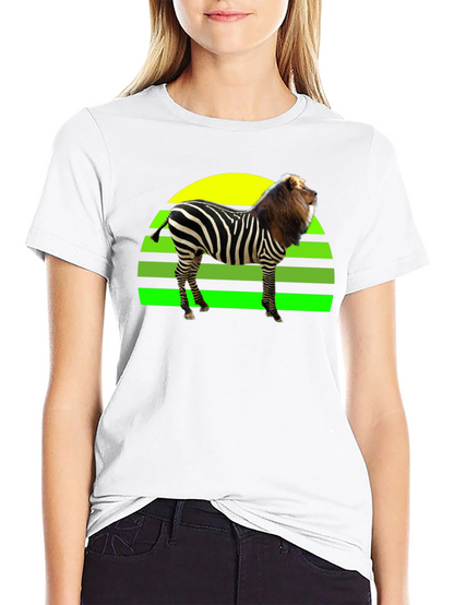 Zebra Lion Hybrid T-Shirt - Unique Animal Design