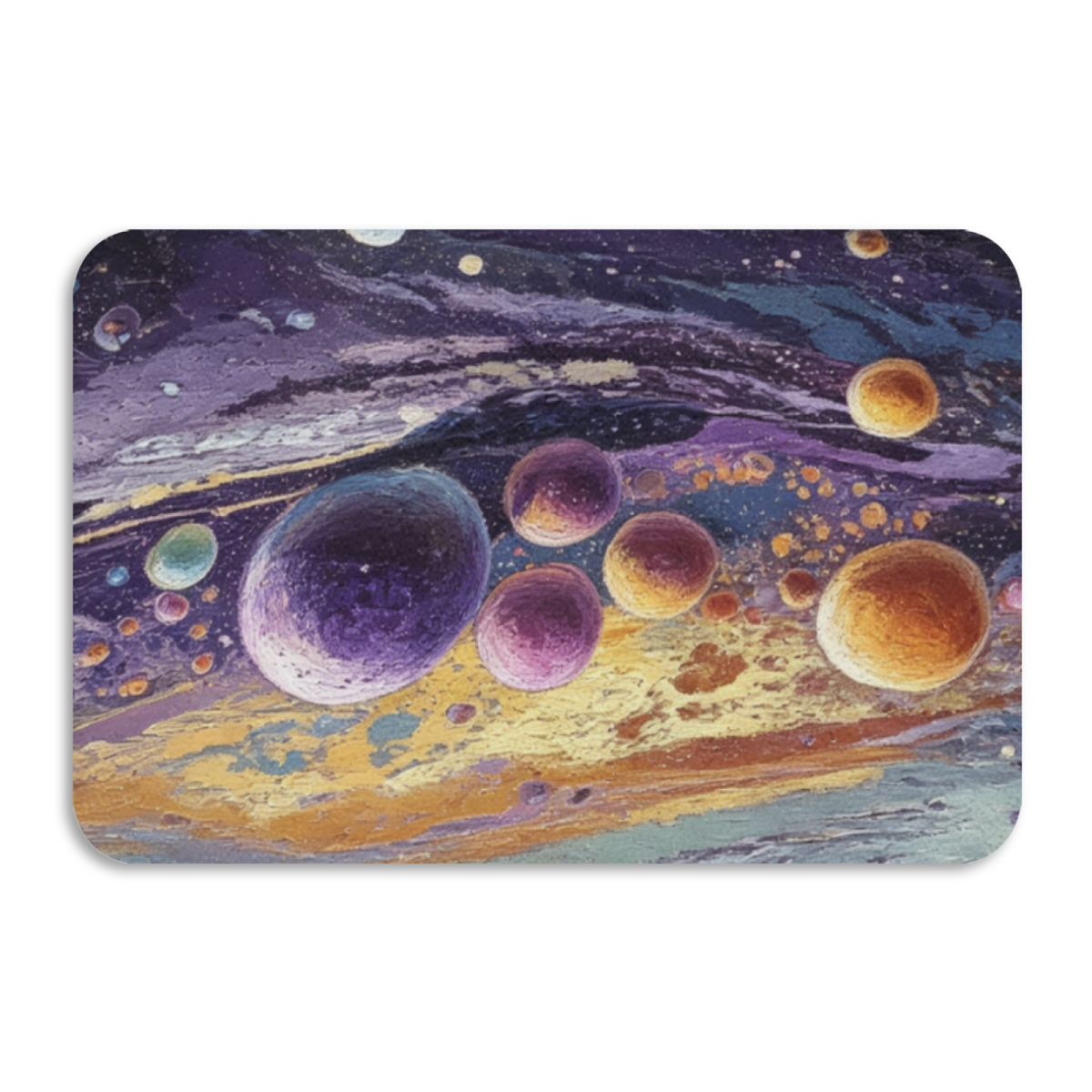 Oil Painting Cosmic Starry Sky£üOil Painting Universe Planet Starry Sky Diatomite Mat, Dreamy Absorbent Quick?Dry Bathroom Floor Rug
