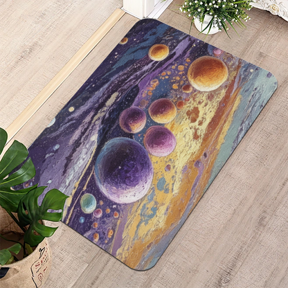 Oil Painting Cosmic Starry Sky£üOil Painting Universe Planet Starry Sky Diatomite Mat, Dreamy Absorbent Quick?Dry Bathroom Floor Rug