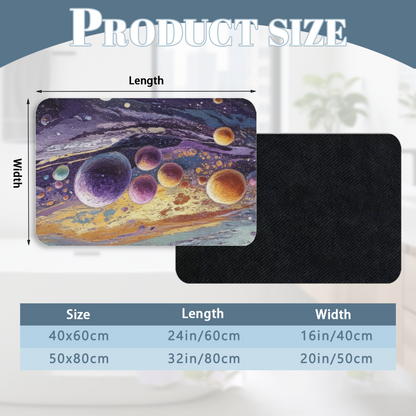 Oil Painting Cosmic Starry Sky£üOil Painting Universe Planet Starry Sky Diatomite Mat, Dreamy Absorbent Quick?Dry Bathroom Floor Rug