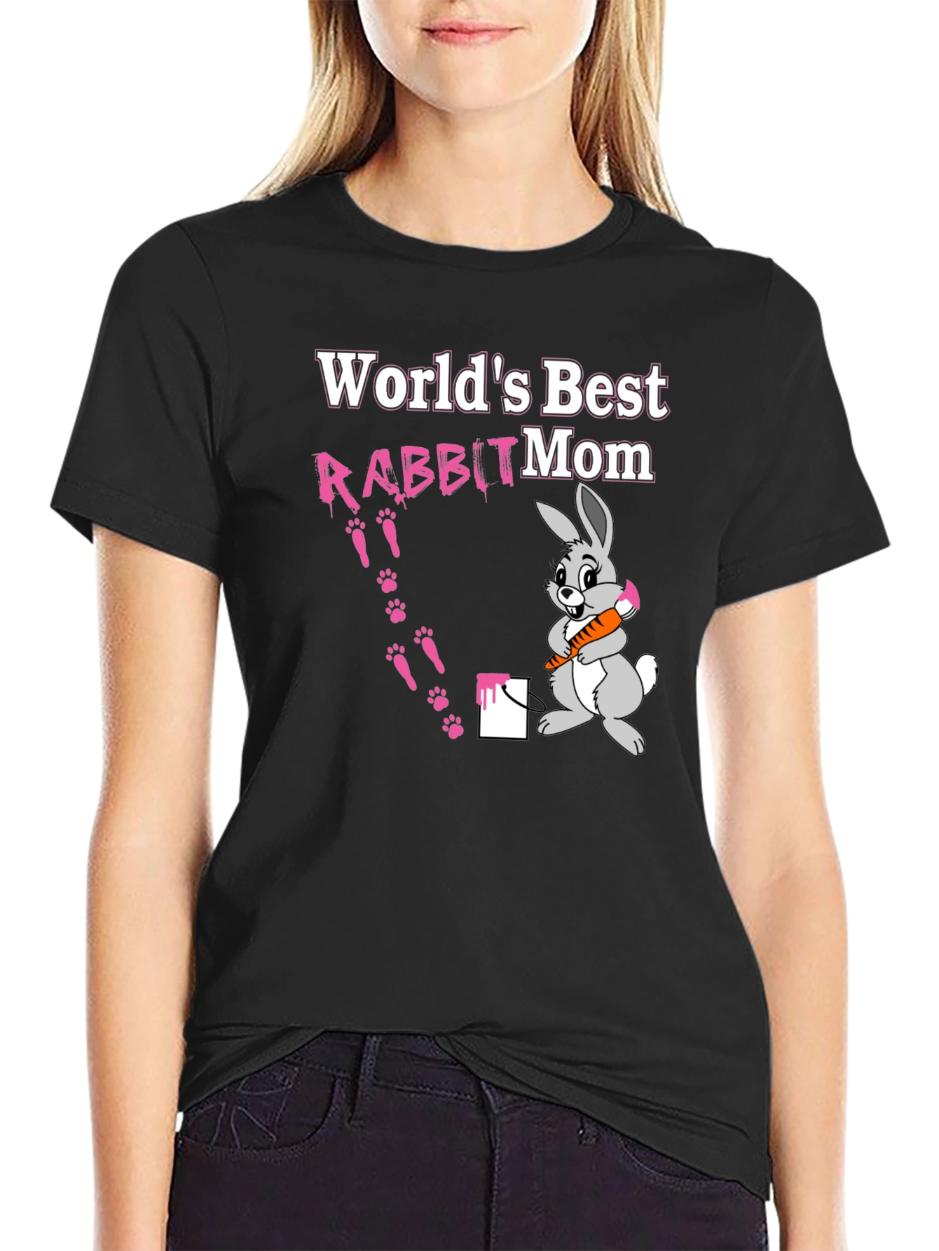 Worlds Best Rabbit Mom T-Shirt Cute Bunny Tee