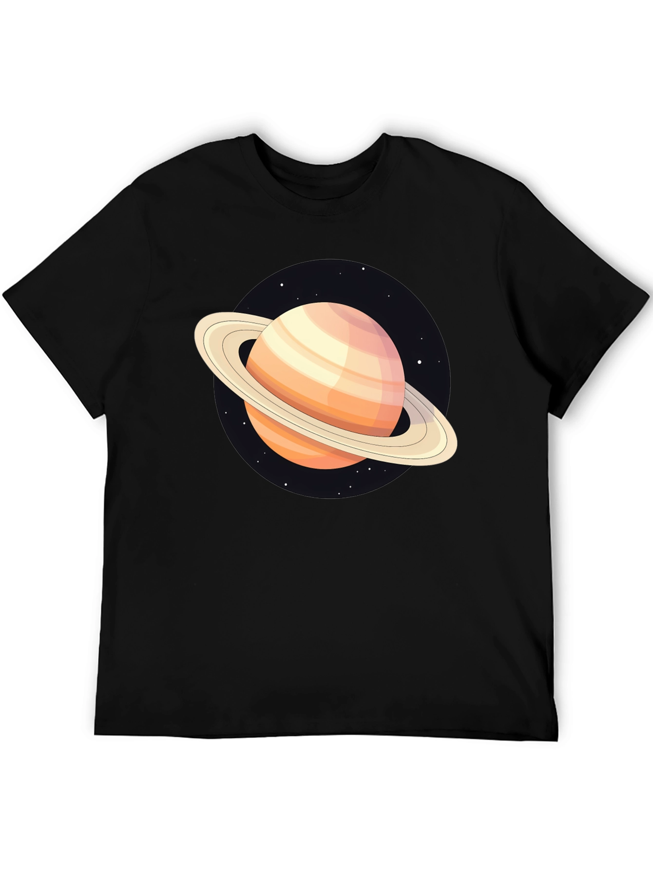 Saturn Graphic T-Shirt - Black Cotton Blend