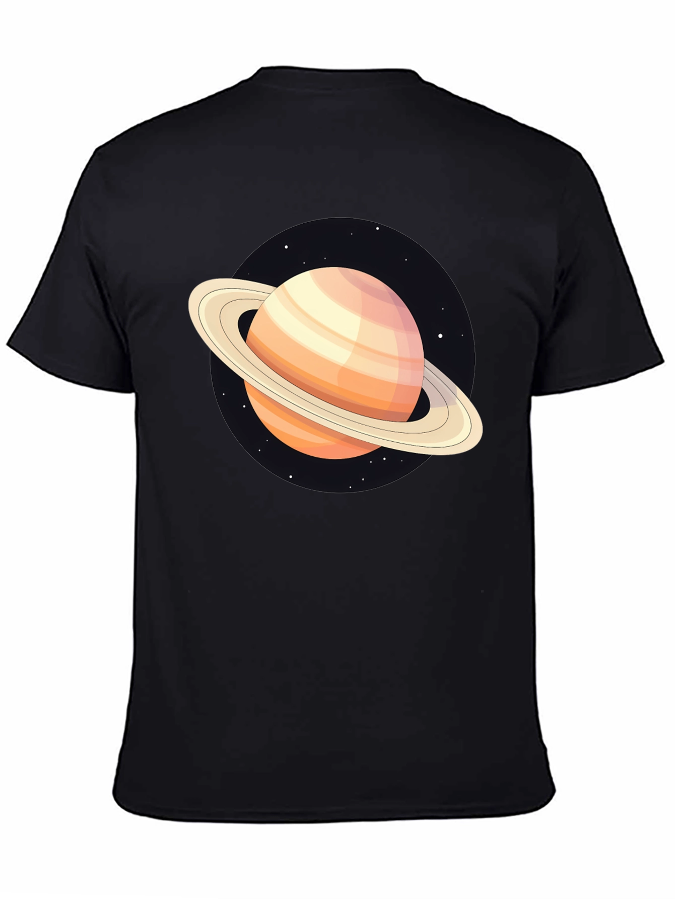 Saturn Graphic T-Shirt - Black Cotton Blend