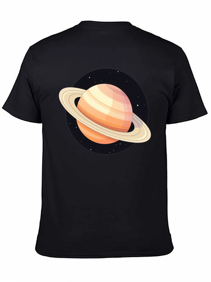 Saturn Graphic T-Shirt - Black Cotton Blend